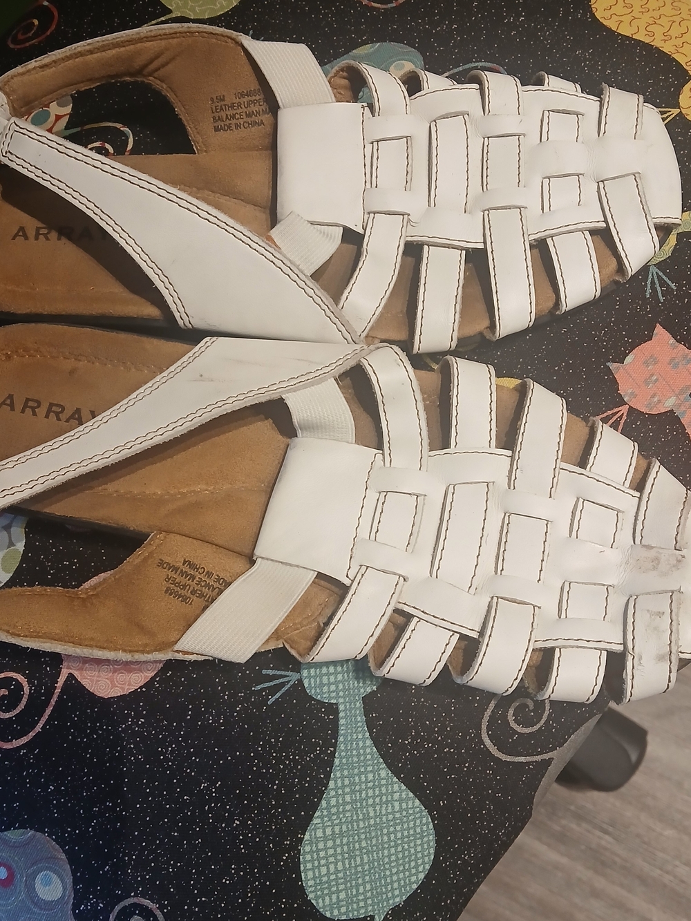 Array White Woven Leather Women’s Sandals